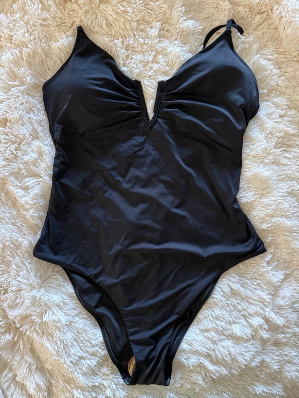 Qinsen Black One Piece Swimsuit XL NWT